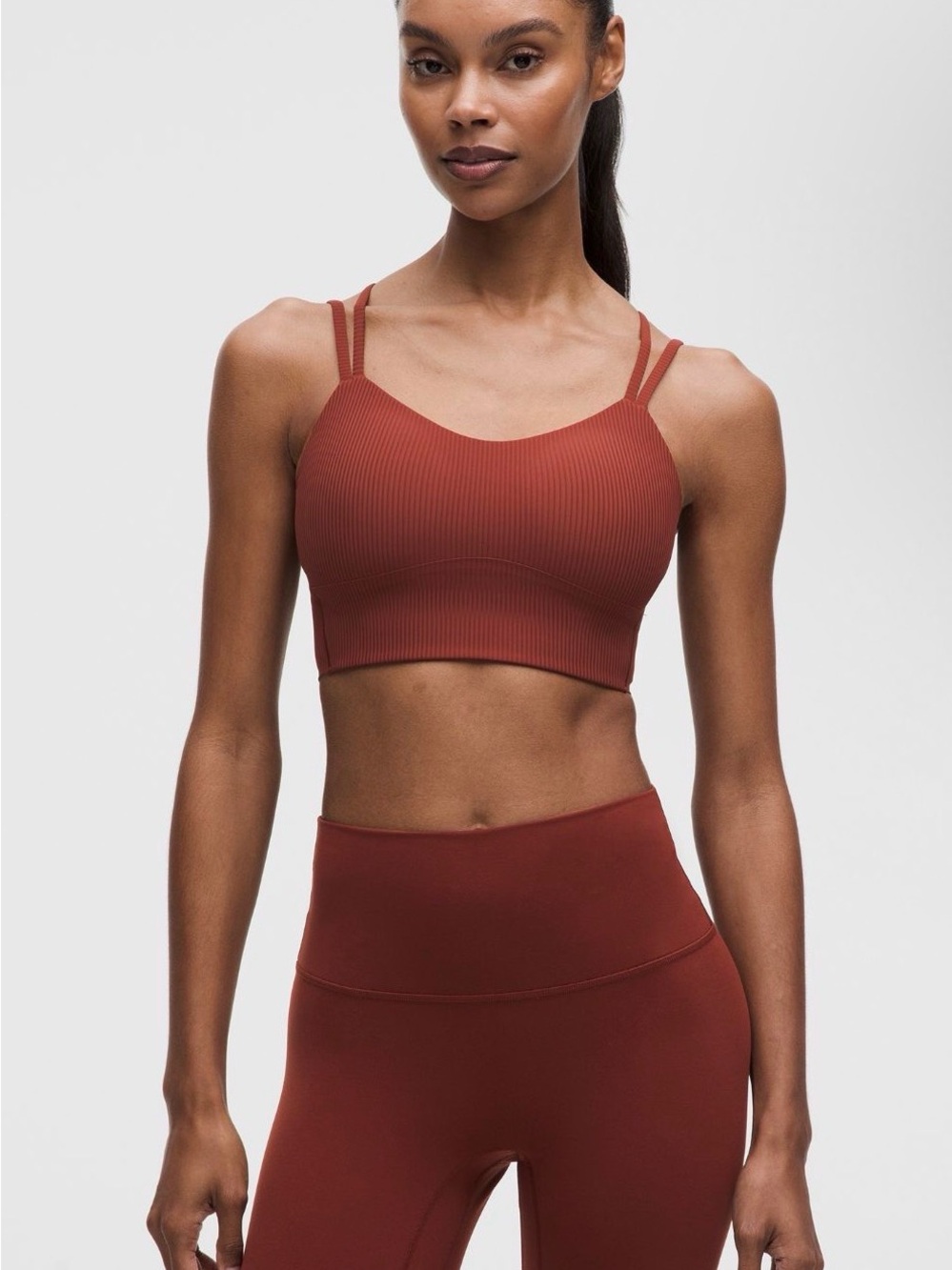 NWT Lululemon Like a Cloud Ribbed Longline Bra - Size 10 - Cranberry Charm